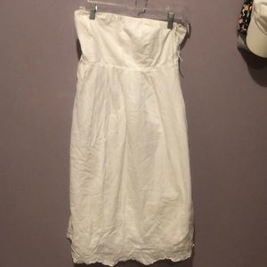 strapeless white sundress